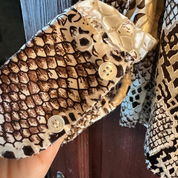 NWOT Elie Tahari Silk Burnout Python Blouse - Picture 5 of 8